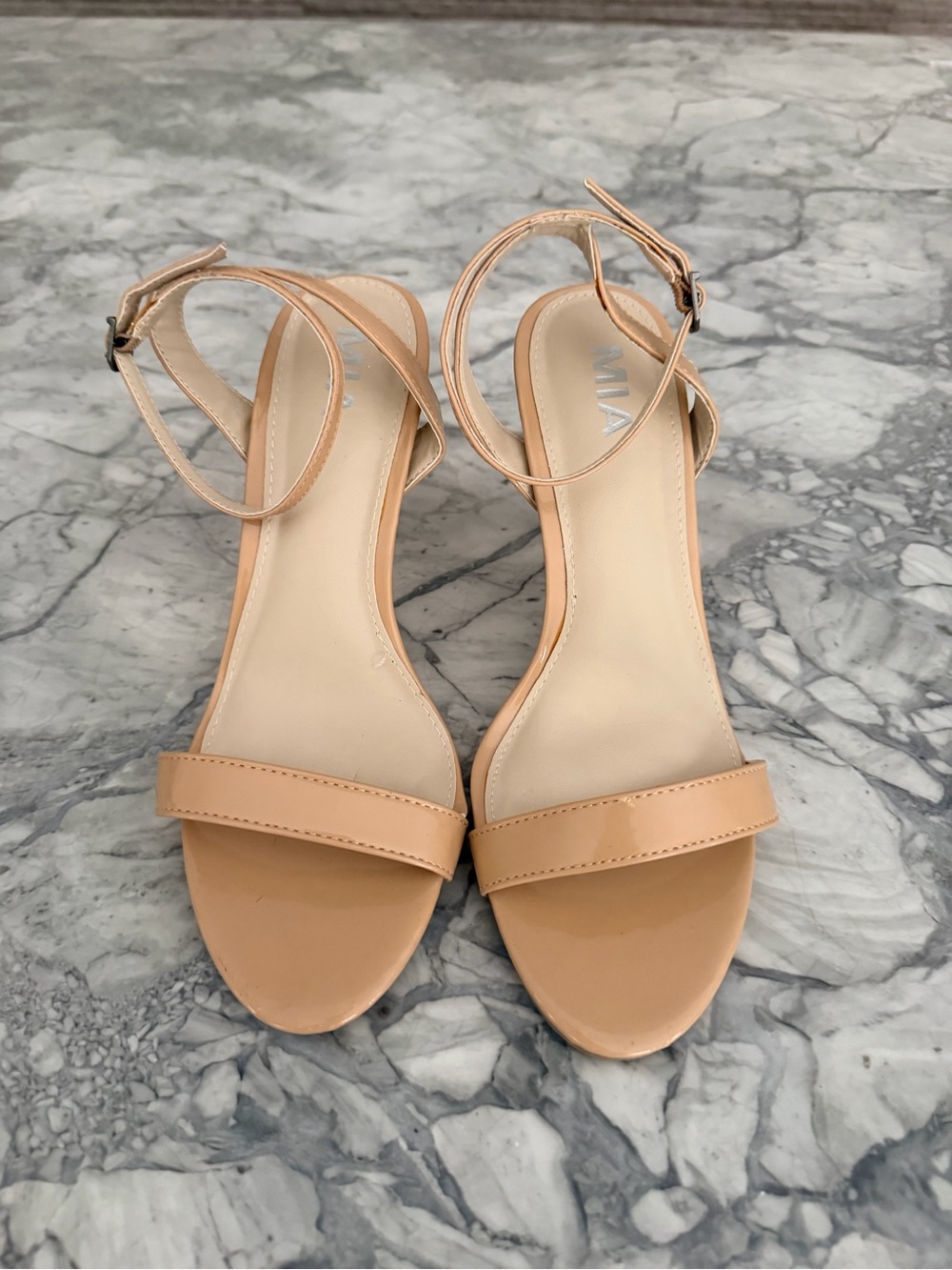 MIA Nude Ankle-Strap Open-Toe Sandals